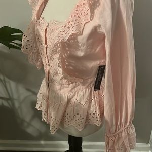 Eyelit Ruffle Corset Blouse 🌸 BNWT